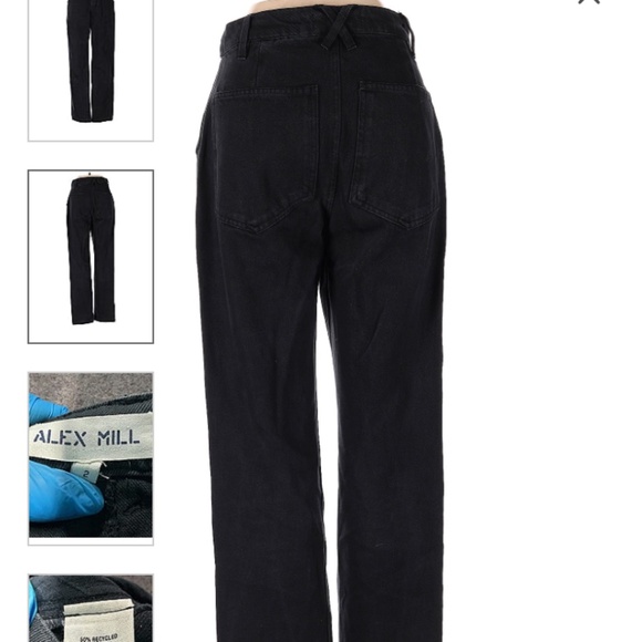 Size 2 Alex Mill high waisted black denim - Picture 2 of 11